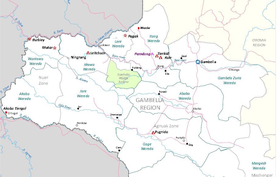 Map - Gambella, Ethiopia