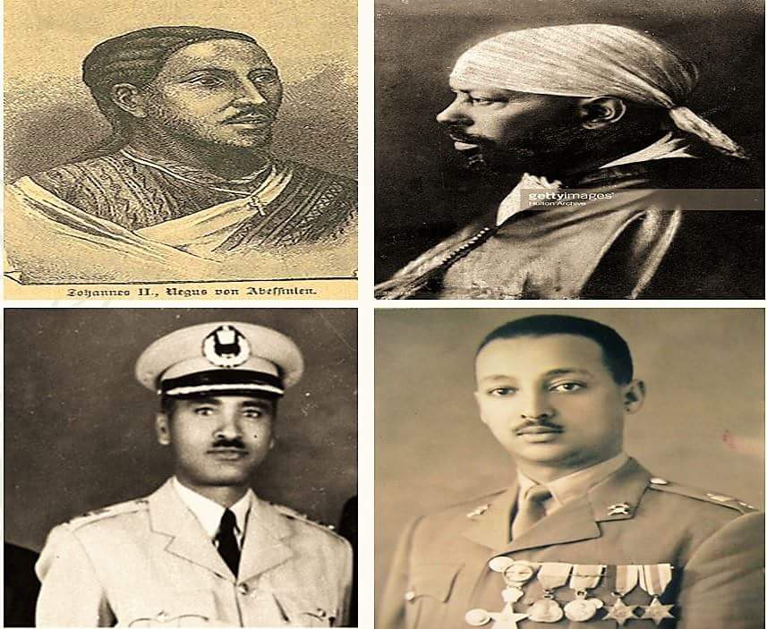 Photo - Emperor Yohannes, Emperor Menilik, Gen. Tadesse Biru, Gen. Jagama Kelo (Left to right, clockwise)