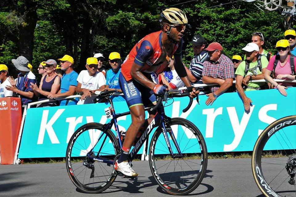 Photo - Ethiopian Cyclist Tsigabu Gebremariam at Tour de France, July 2017