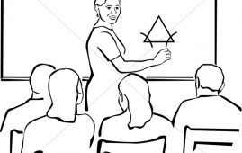 Image - Teacher, students in classroom Clipart