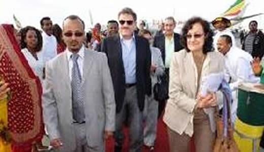 Egypt peoples' diplomatic delegation arrival in Addis Ababa Bole Airport April-29-2011