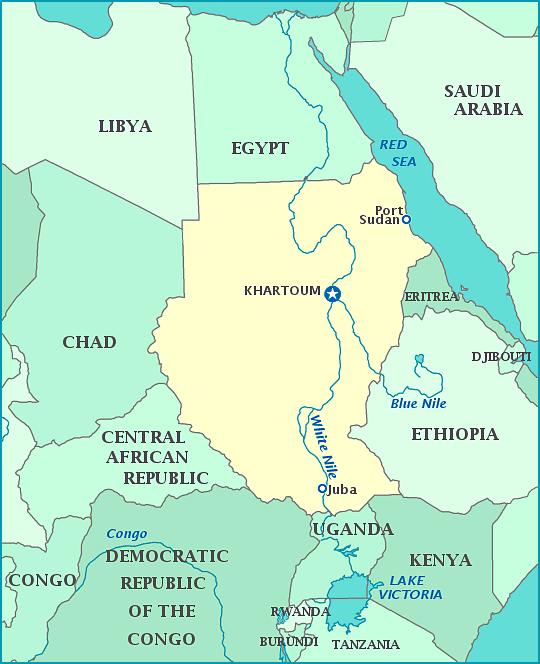 Map - Ethiopia Egypt Nile river