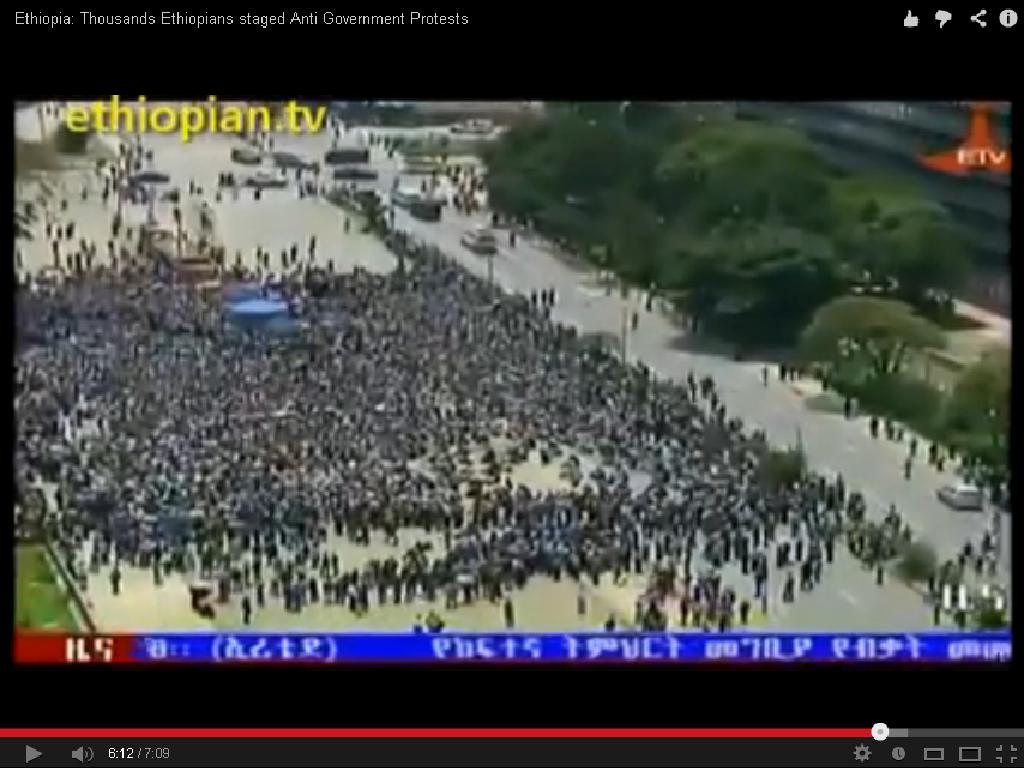 Semayawi (Blue) Party demonstration in Addis Ababa