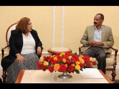 Eritrean President Isaias Afwerki with Egyptian President special envoy Ambassador Muna Omar