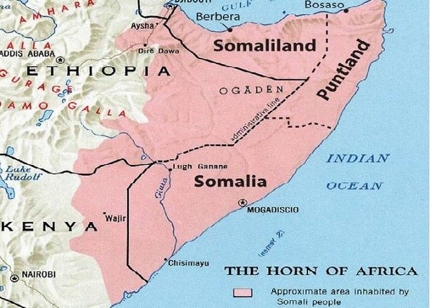Map - Somaliland and the horn of Africa