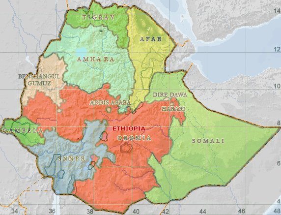 Map - Ethiopia regional map