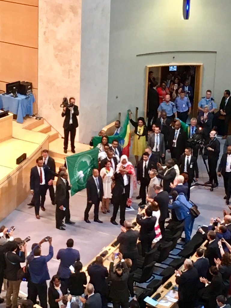 Photo - WHO Assembly after Tedros won election