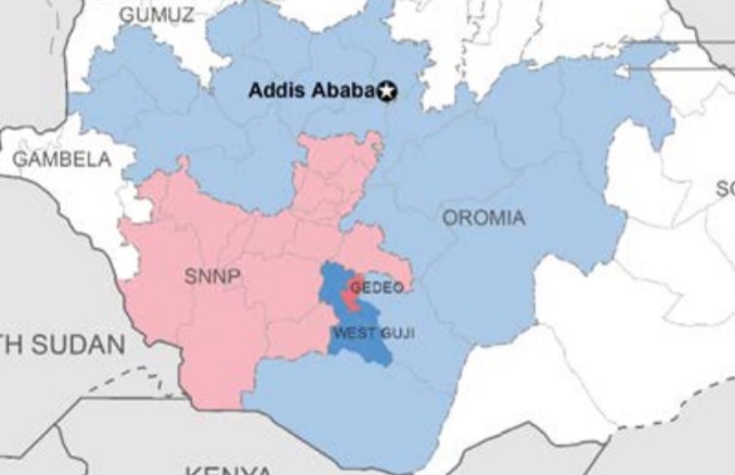 Map - West Guji, Oromia, and Gedeo, SNNP, Ethiopia
