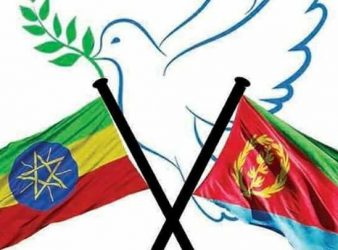 Image - Ethiopian and Eritrean flags with a dove